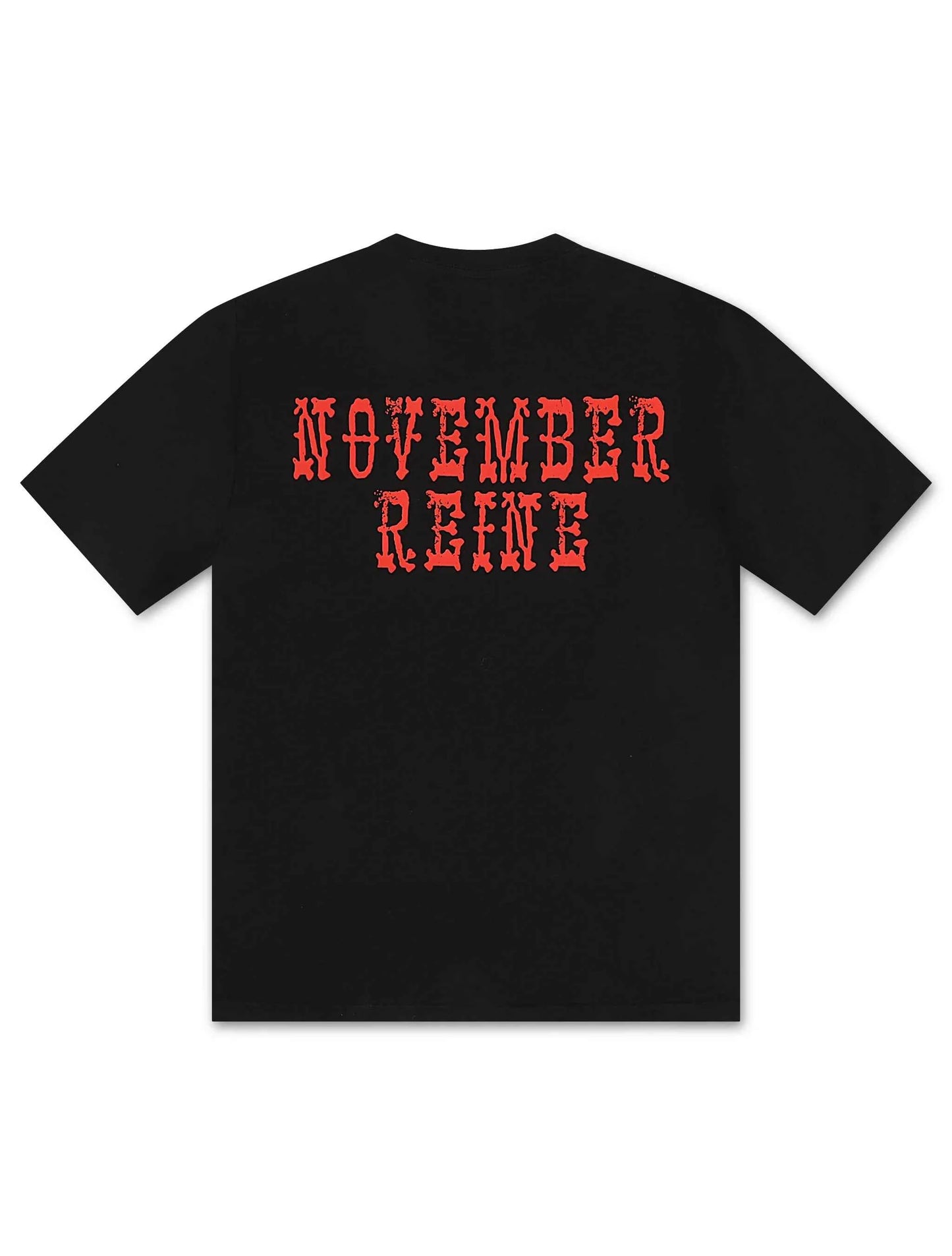November Reine Black Hearts  Heavyweight Tee - Black/Red