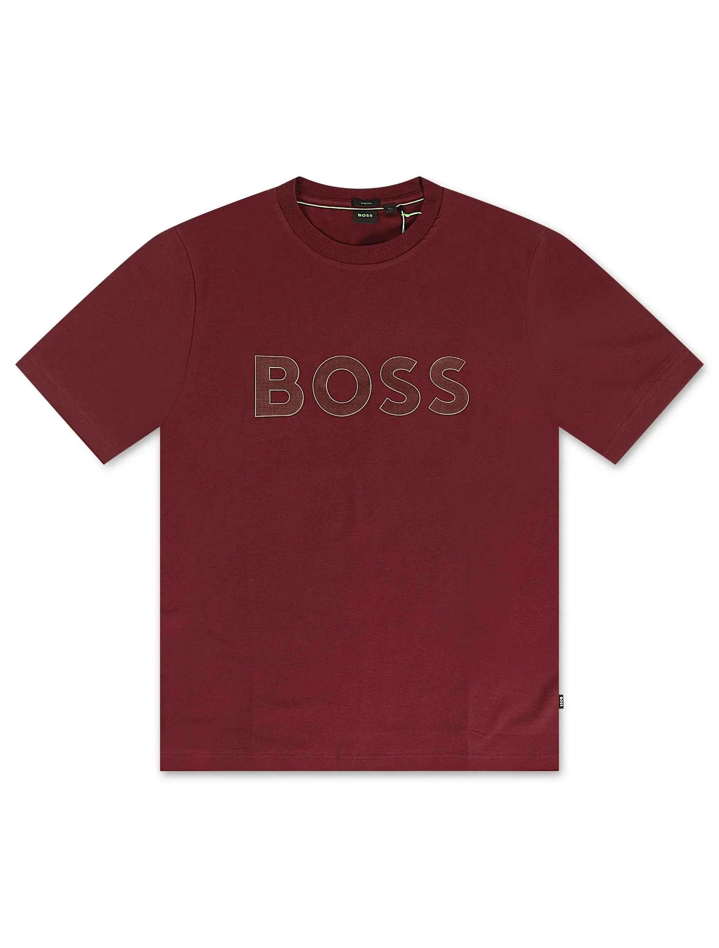 Hugo Boss Stretch Cotton Tee Logo - Burgundy