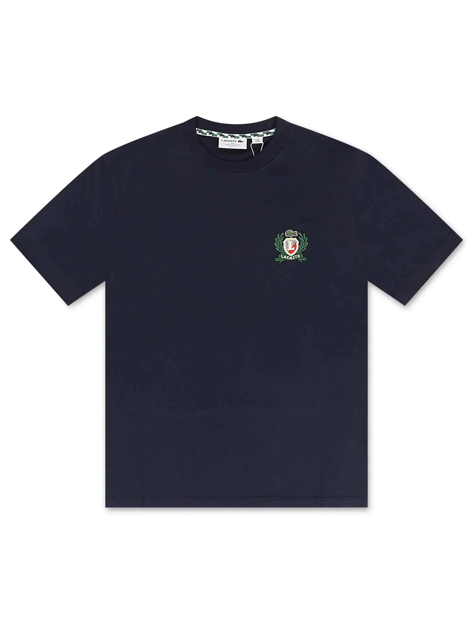 Lacoste Embroidered Badge Tee - Navy