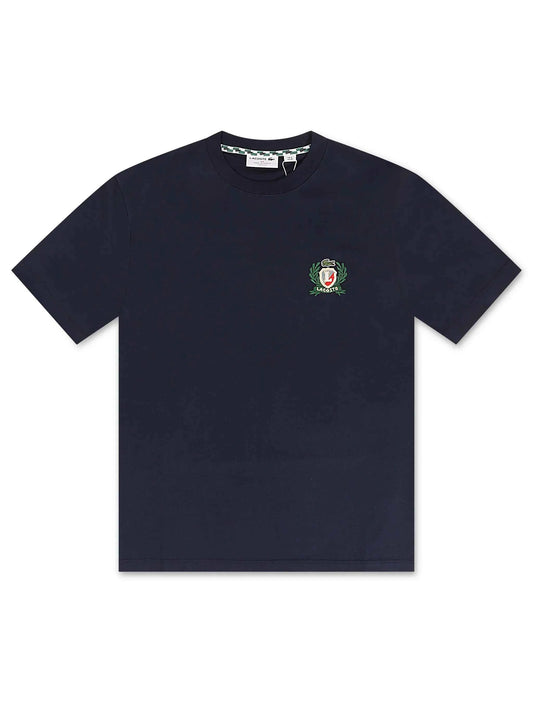 Lacoste Embroidered Badge Tee - Navy