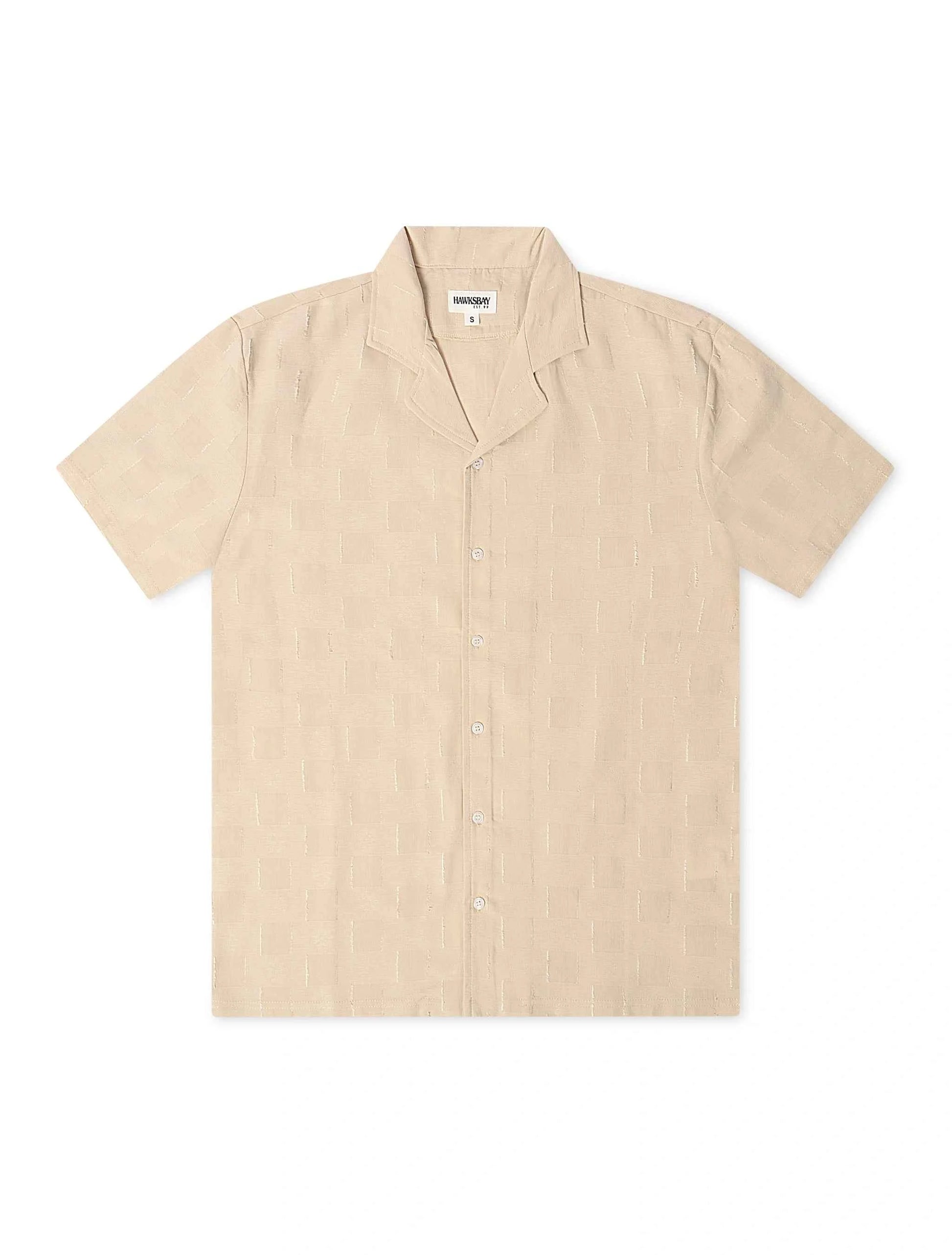 Denim Exchange Crochet Textured Button Up Shirt - Khaki
