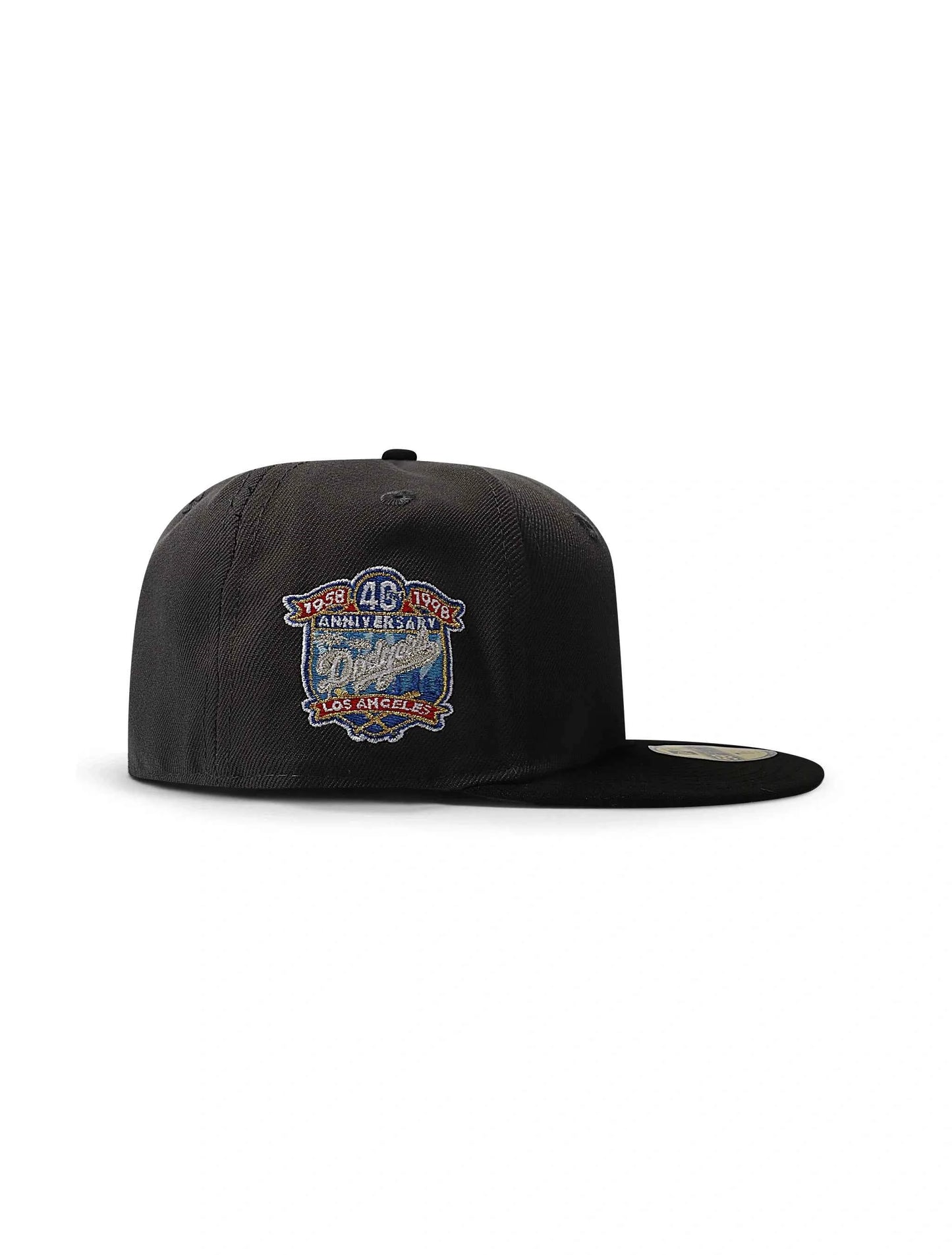 New Era 5950 Dodgers 40th Anniversary Patch Hat - Charcoal