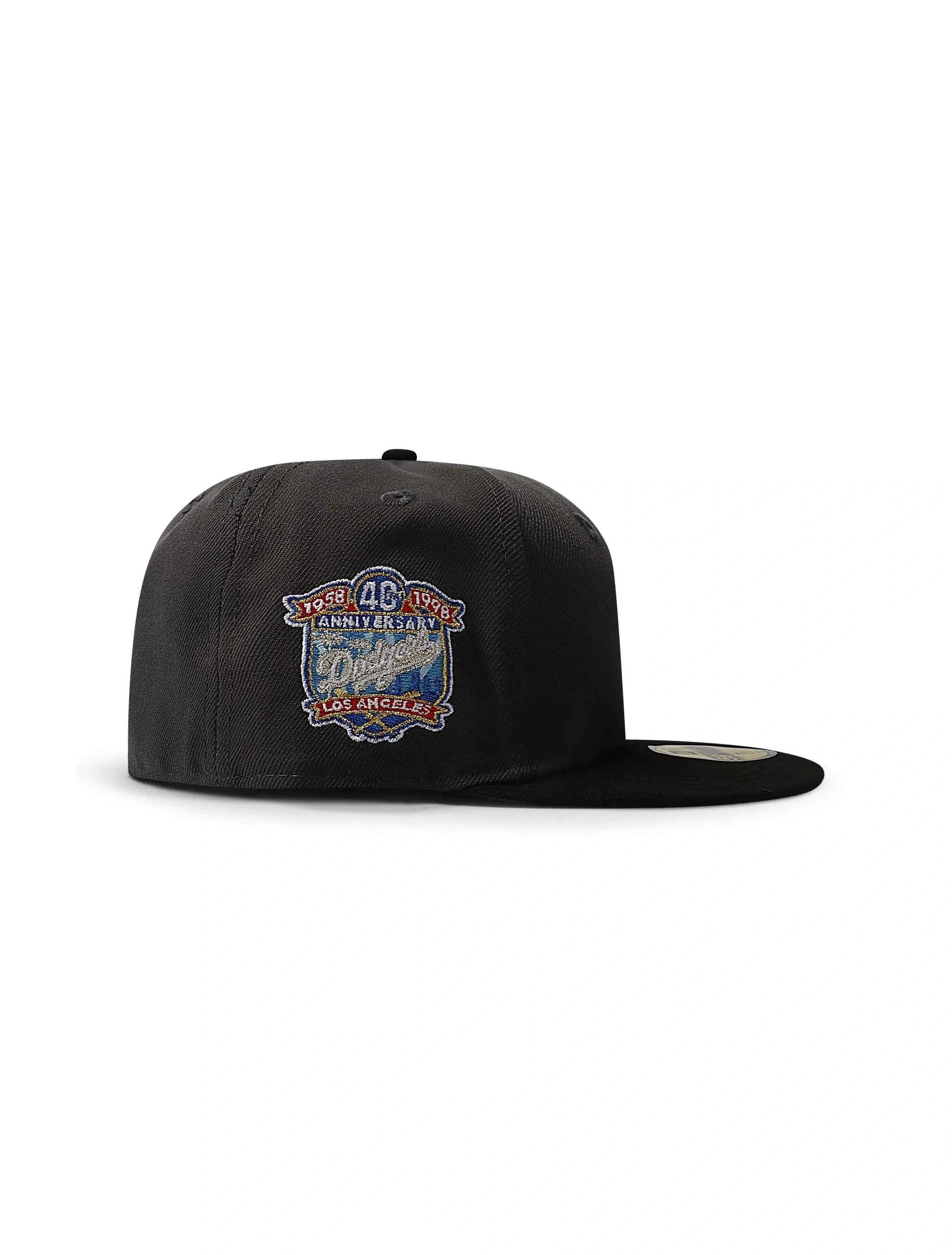 New Era 5950 Dodgers 40th Anniversary Patch Hat - Charcoal