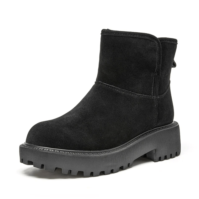 Jeudy Women's Platform Snow Black Booties - Luxuryurbanwear