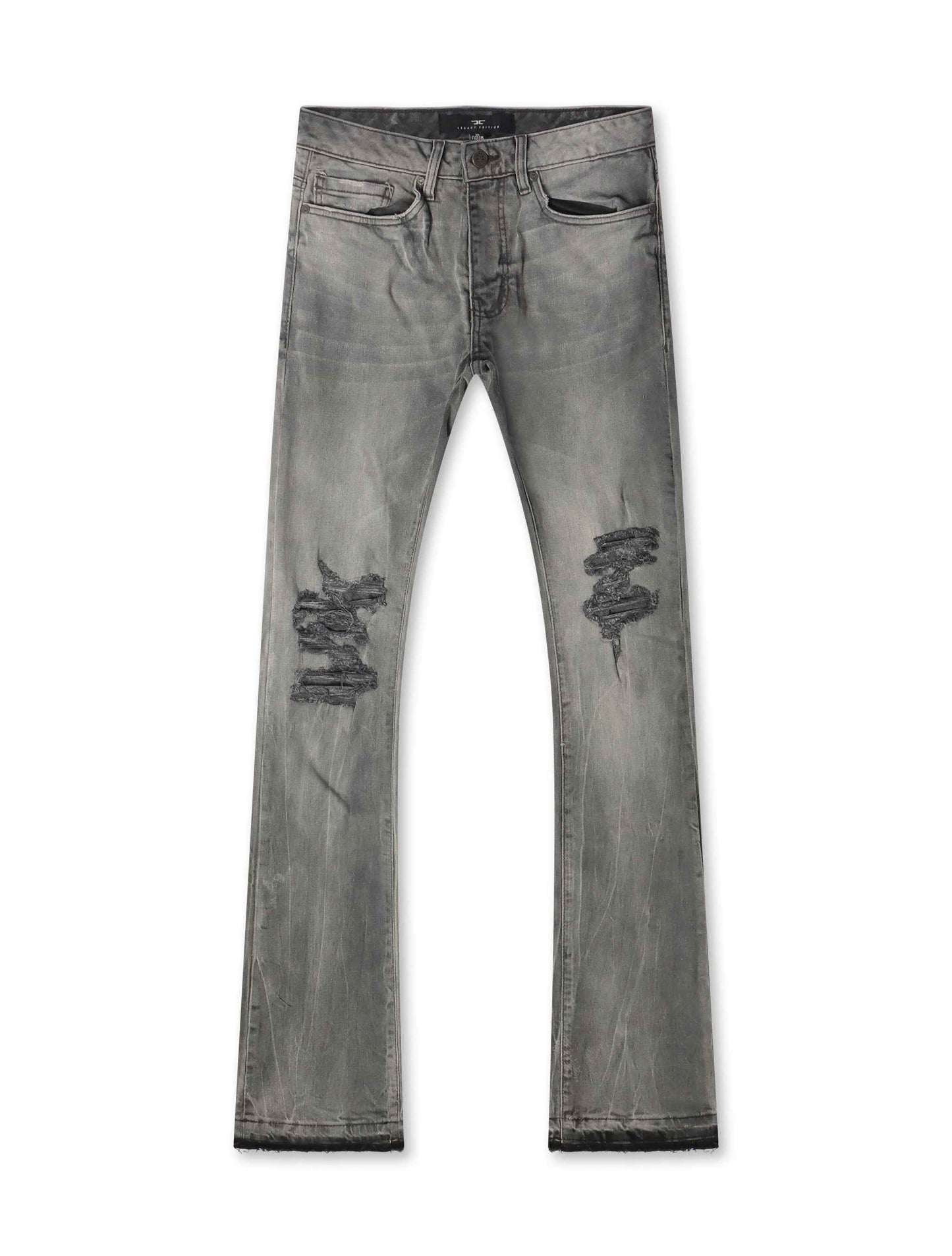 Jordan Craig Stacked Shredded Jeans - Smoked Gray
