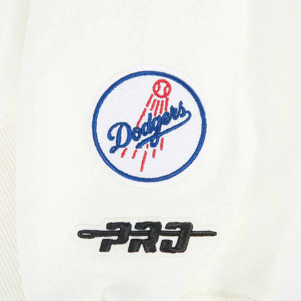 Pro Standard Womens LA Dodgers Cropped Wingspan Crewneck - Eggshell