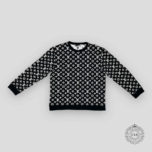 Louis Vuitton Monogram Jacquard Crewneck in Black