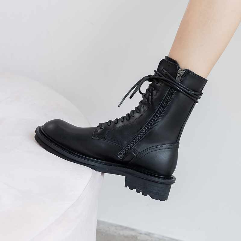 Larisa Women's Leather Boots With Laces - Luxuryurbanwear