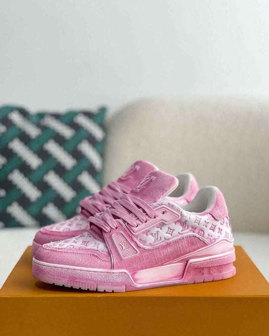 Monogram Denim Pink Trainer Sneaker