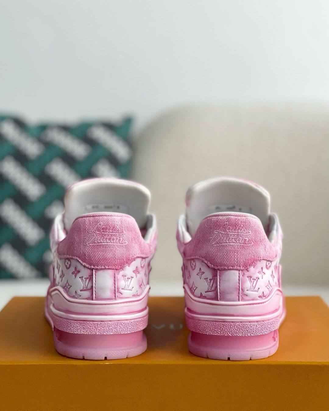 Monogram Denim Pink Trainer Sneaker