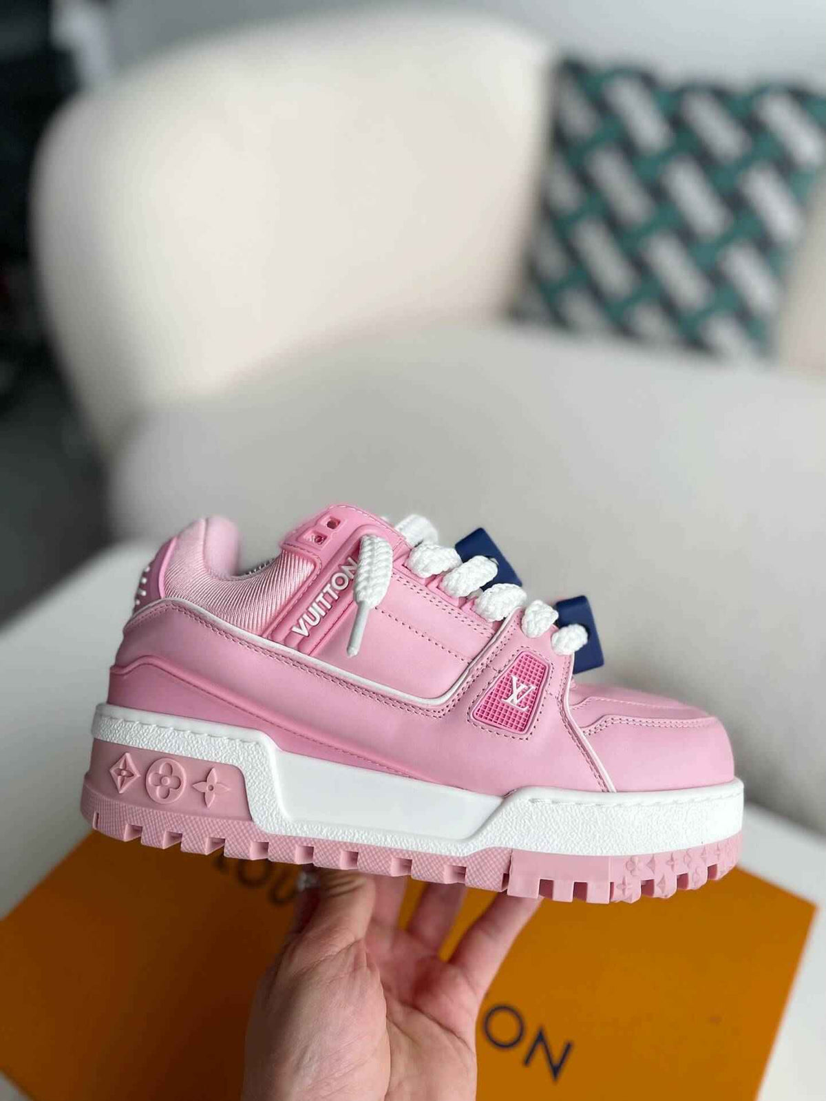 Monogram Trainer Maxi – Pink Calf Leather