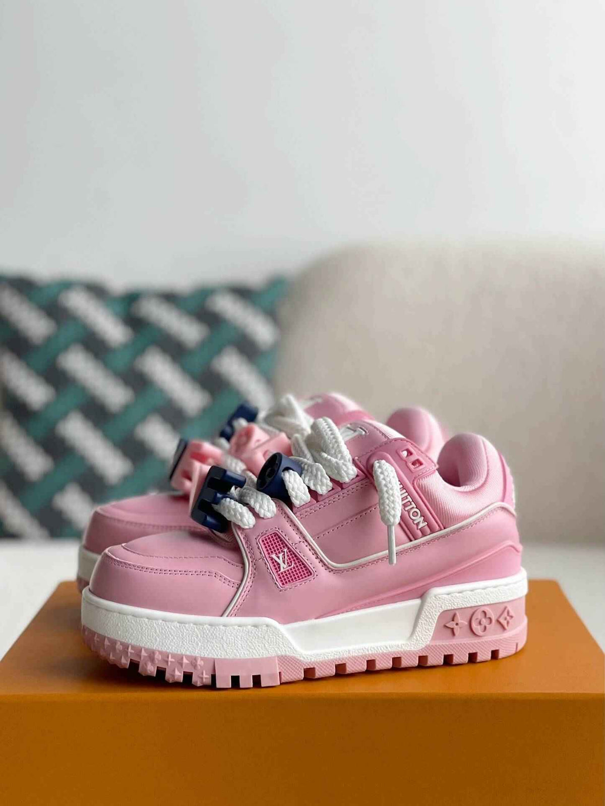 Monogram Trainer Maxi – Pink Calf Leather