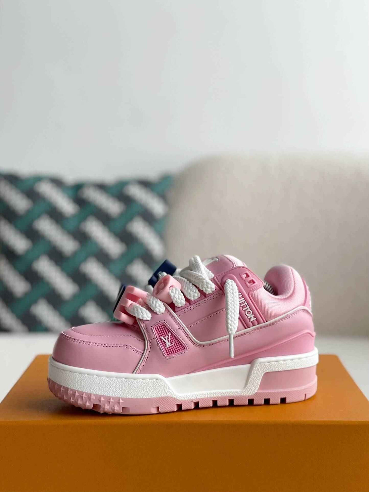 Monogram Trainer Maxi – Pink Calf Leather