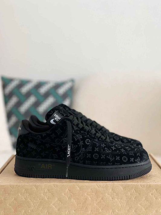 Air Force 1 Low Monogram Black Sneaker