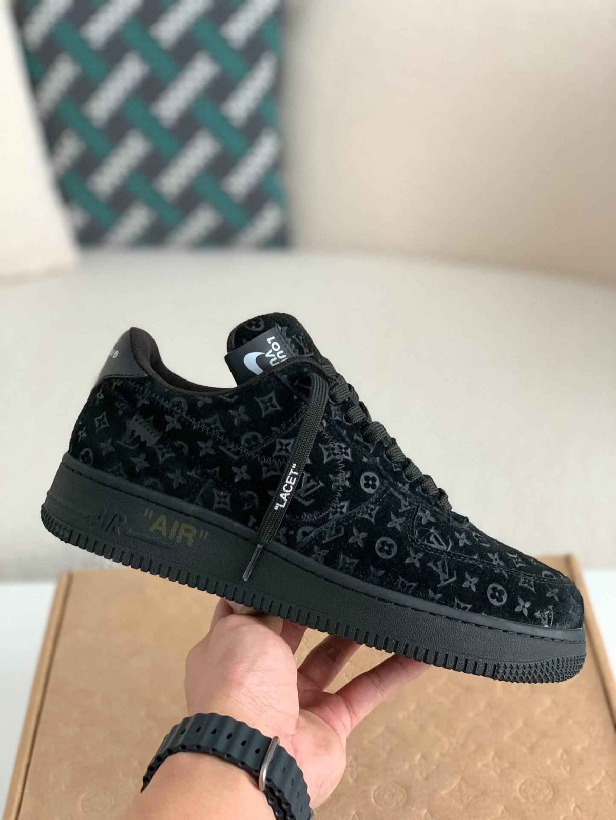 Air Force 1 Low Monogram Black Sneaker