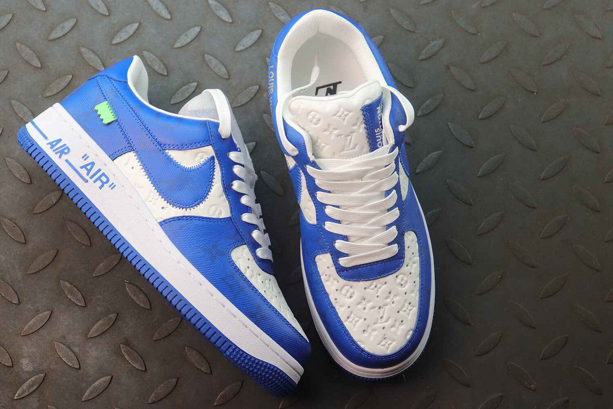 Monogram X Air Force 1 Low Blue White Sneakers