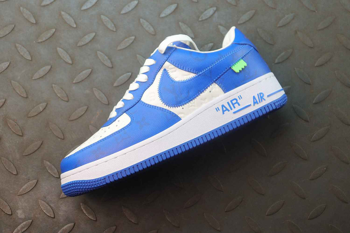 Monogram X Air Force 1 Low Blue White Sneakers
