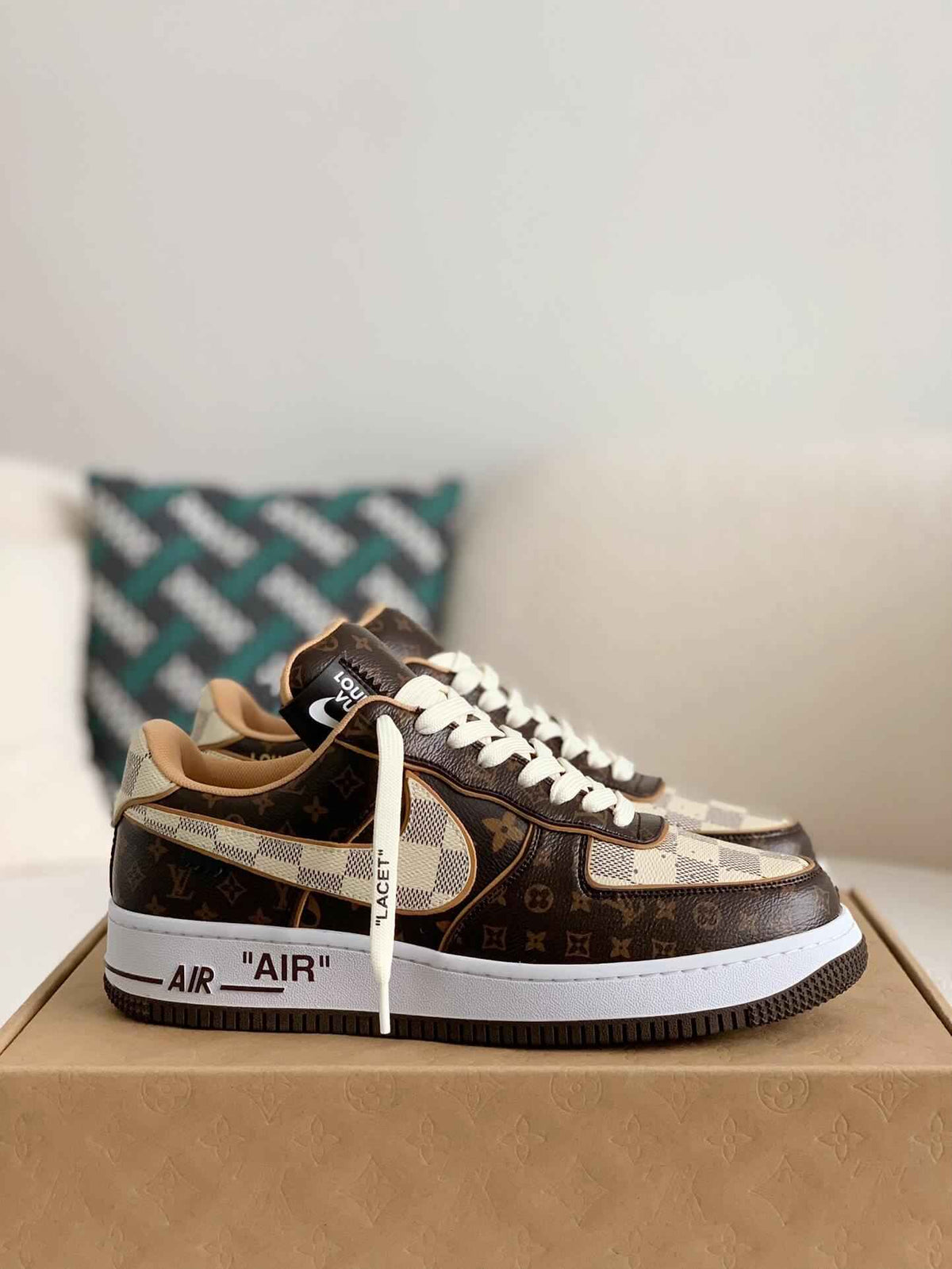 Air Force 1 Low Trainer Brown Monogram Sneakers