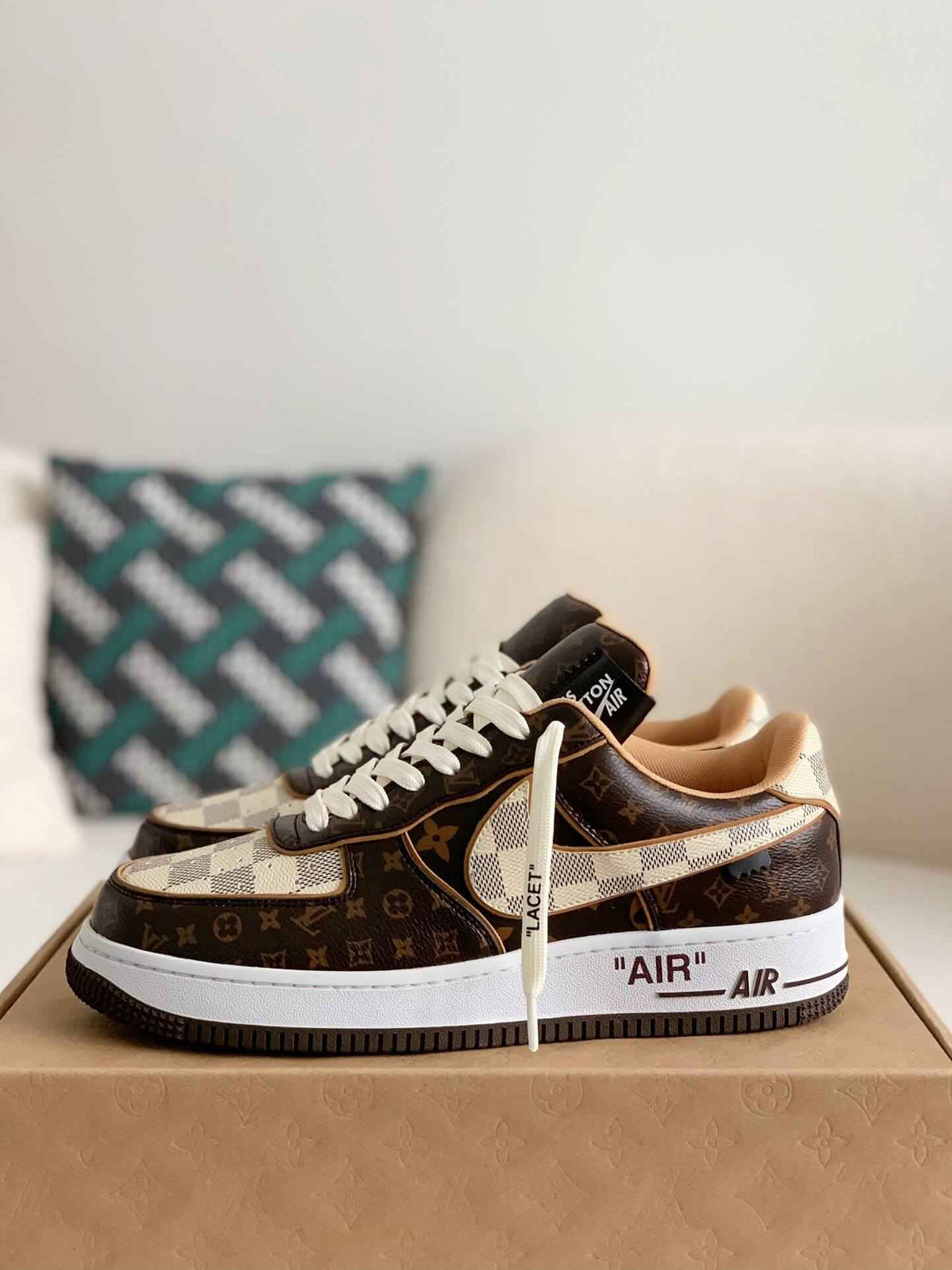 Air Force 1 Low Trainer Brown Monogram Sneakers