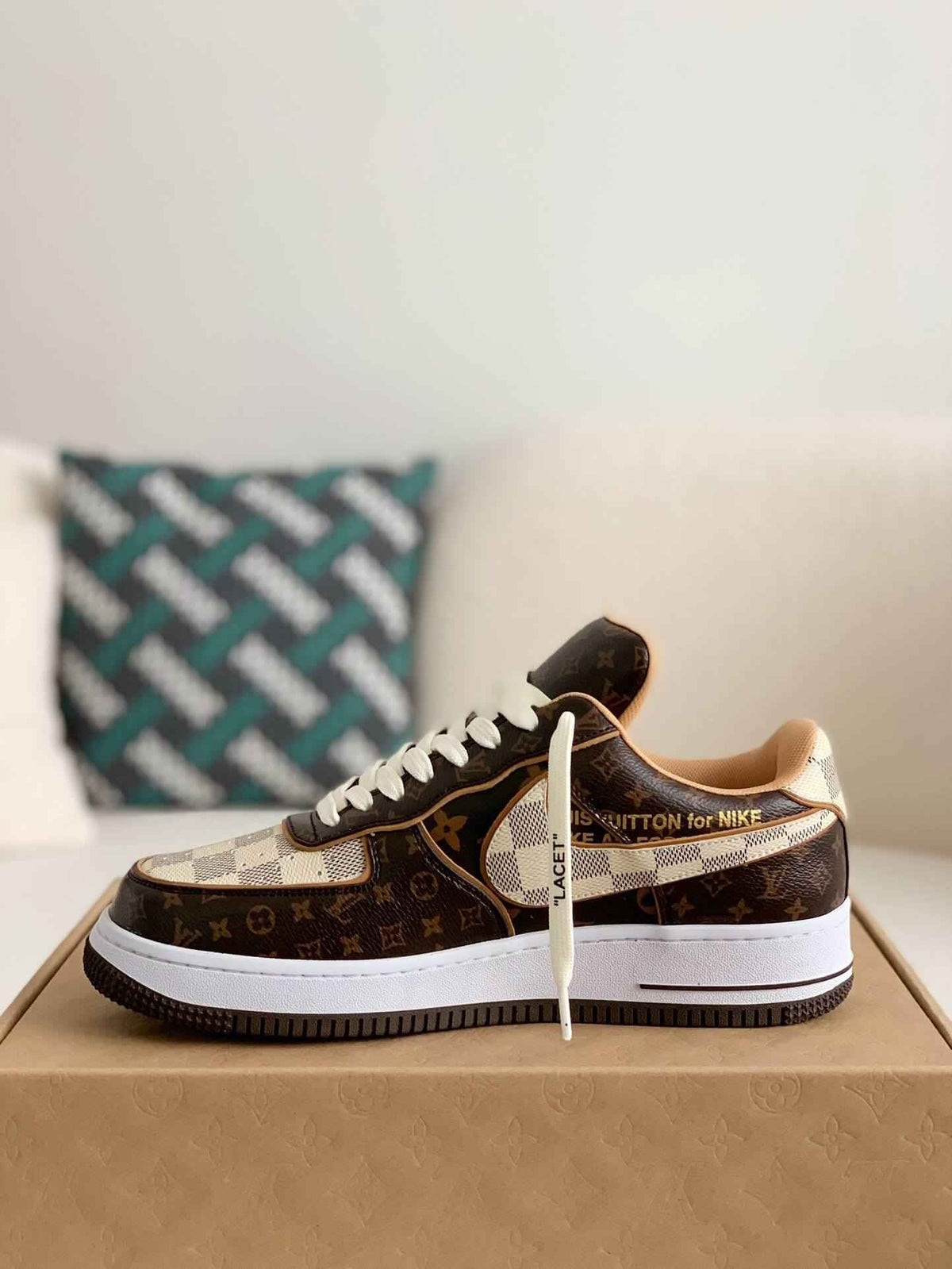 Air Force 1 Low Trainer Brown Monogram Sneakers