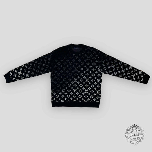 Louis Vuitton Gradient Monogram Fil Coupe Crewneck in Black