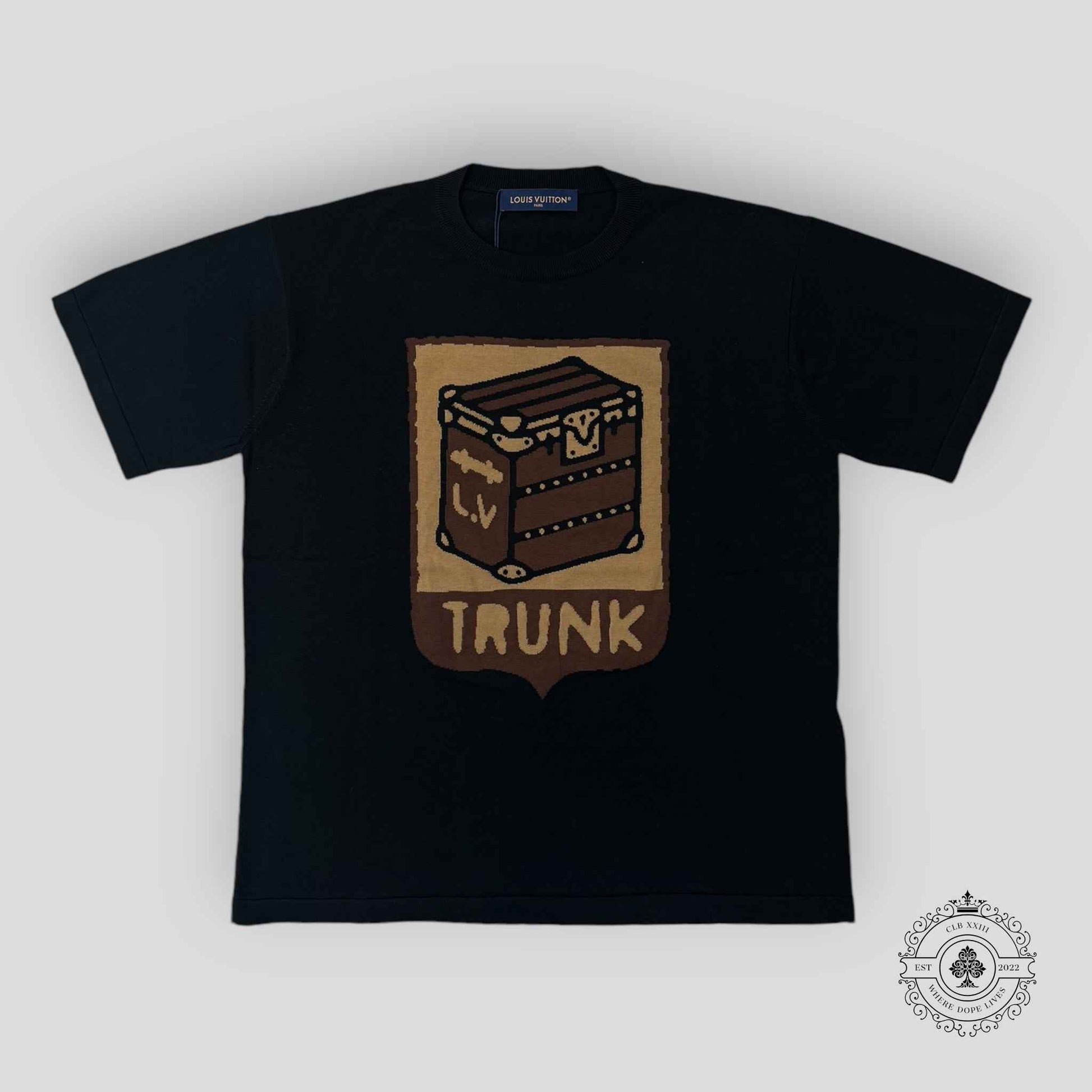 Louis Vuitton Intarsia Trunk Short Sleeve Crewneck in Black