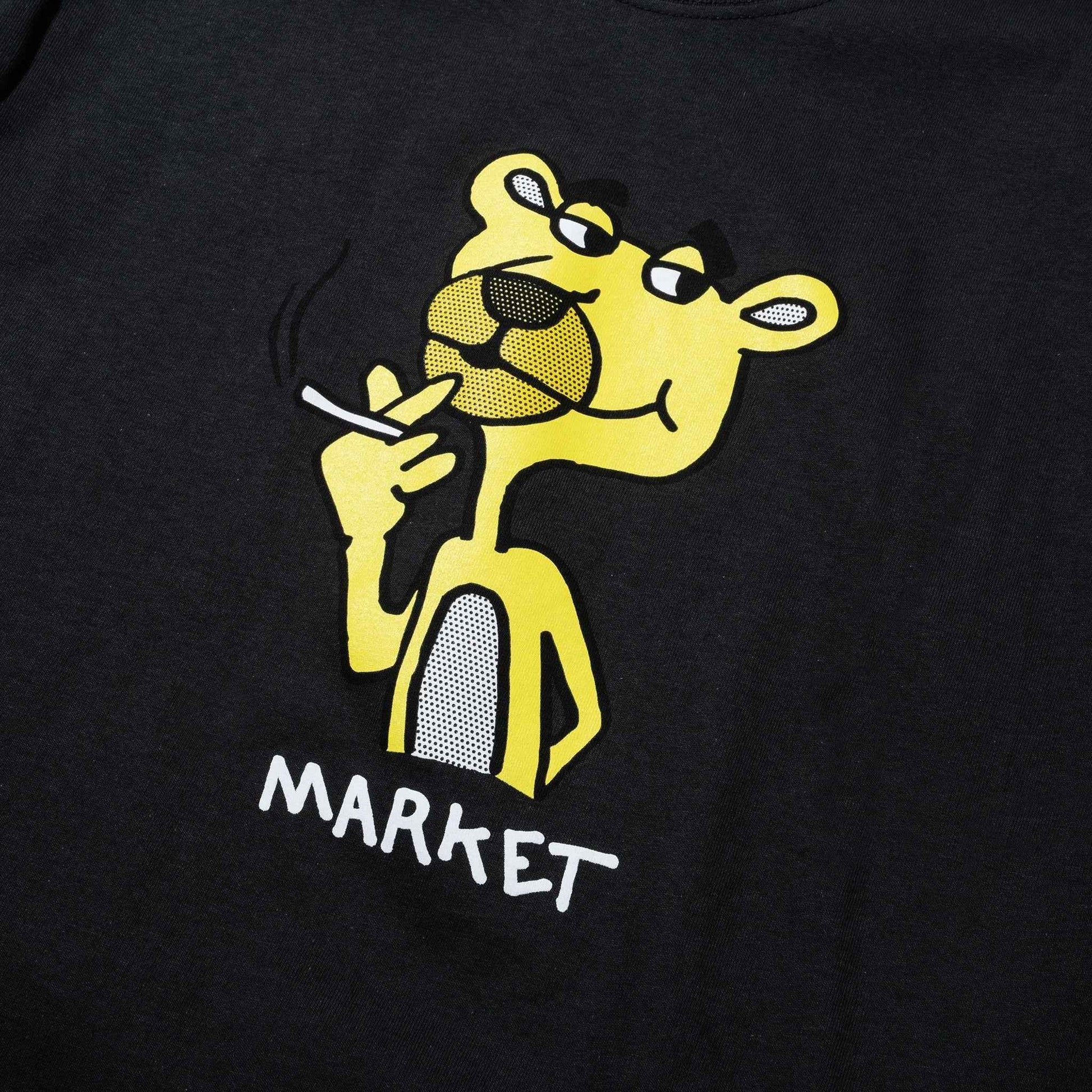 Market Studios Yellow Panther Tee - Washed Black