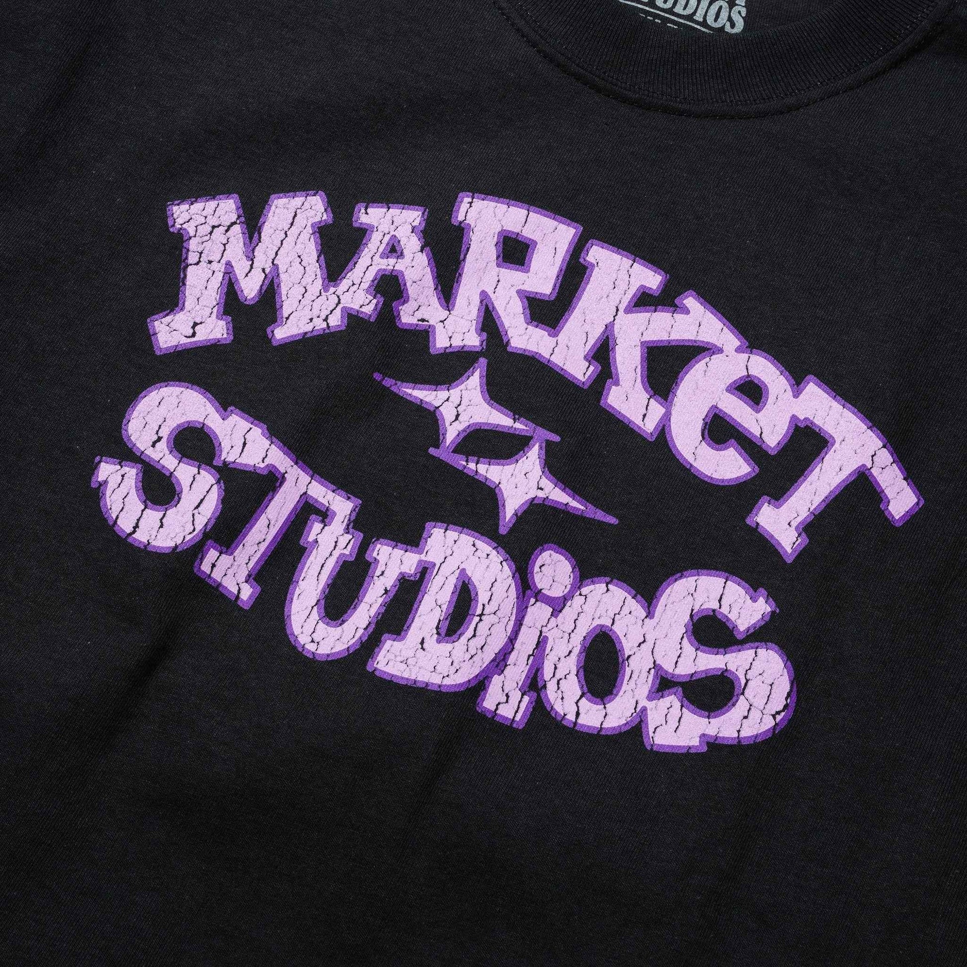 Market Studios Smiley Old School Tee - Washed Black