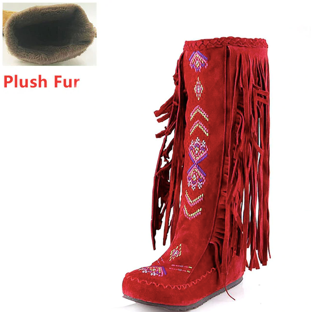 Naisha Boots Mid Calf - Luxuryurbanwear