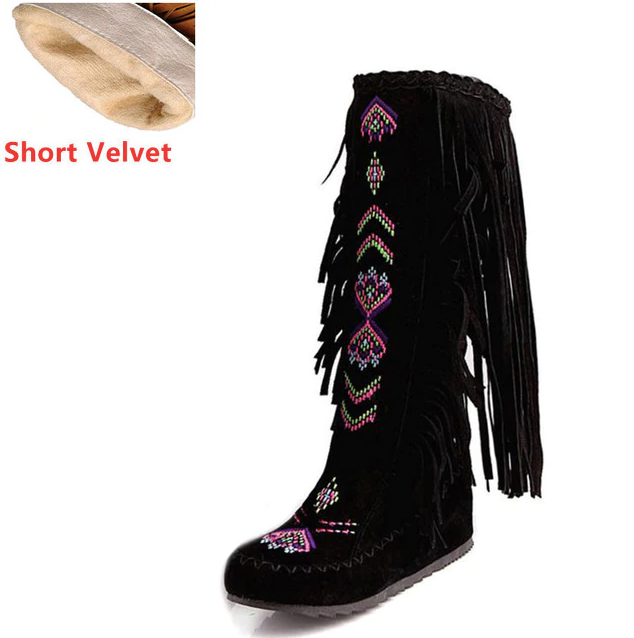 Naisha Boots Mid Calf - Luxuryurbanwear