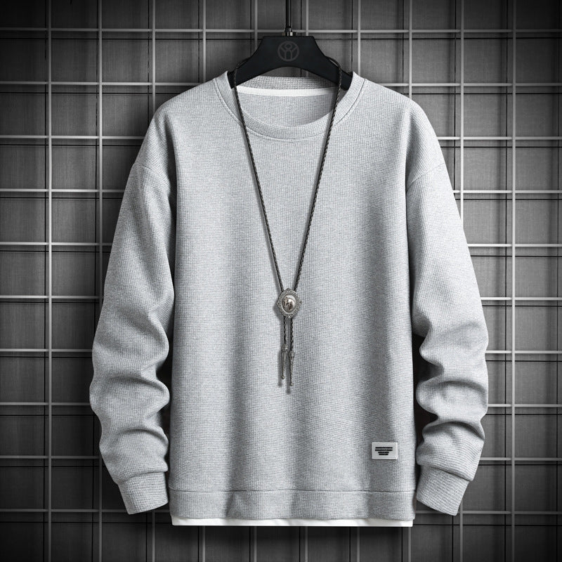 Waffle Knit Crewneck Sweatshirt