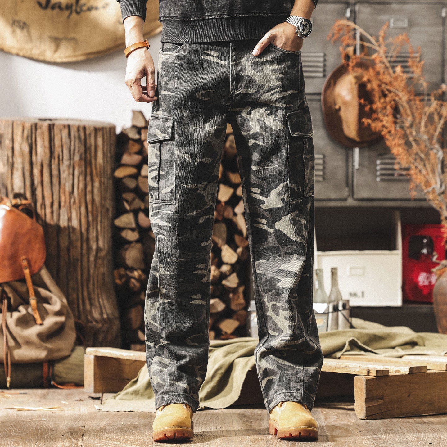 Retro Cargo Camo Pants