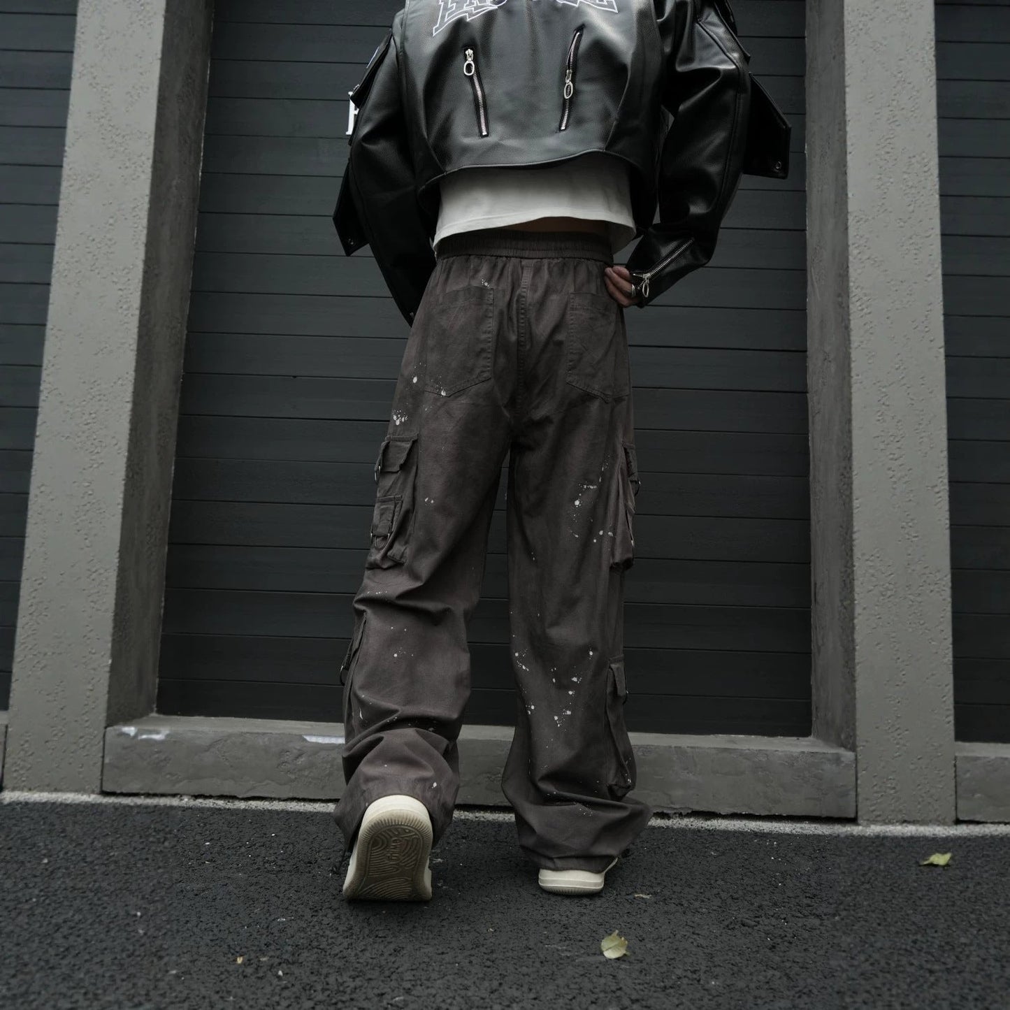 Stone Distressed Cargo Pants
