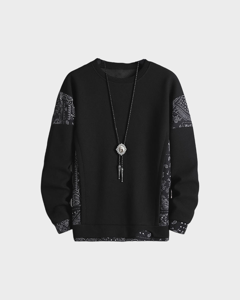 TwoTone Waffle Knit Layered Sweatshirt