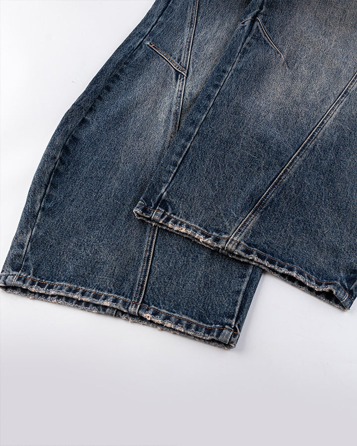 Baggy Loose Fit Blue Panel Jeans