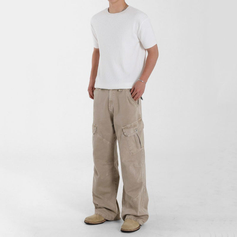 Retro Washed Relaxed Khaki Jeans