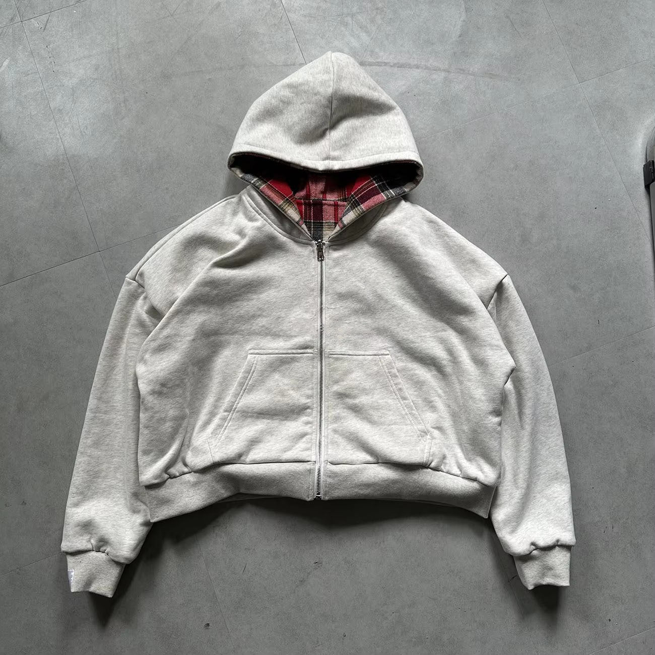 Plaid Reversible Zip Hoodie