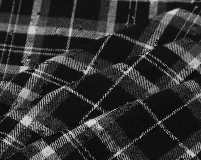 Splatter Print Plaid Shirt