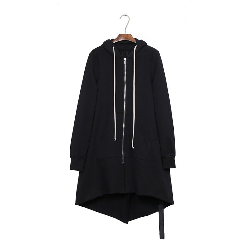 Dark Hooded Long Jacket