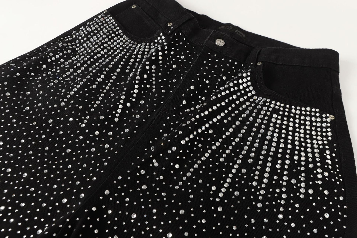 Diamond-Encrusted Black Jeans
