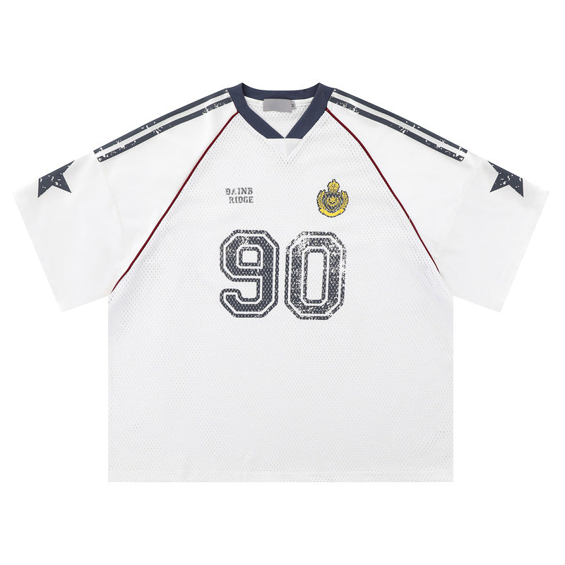 Retro 90's Star Graffiti Mesh Football Tee