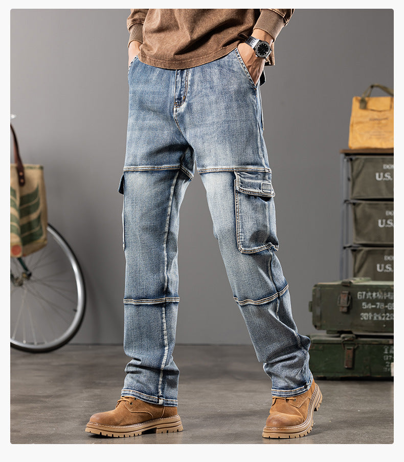 Denim Cargo Pants Jeans