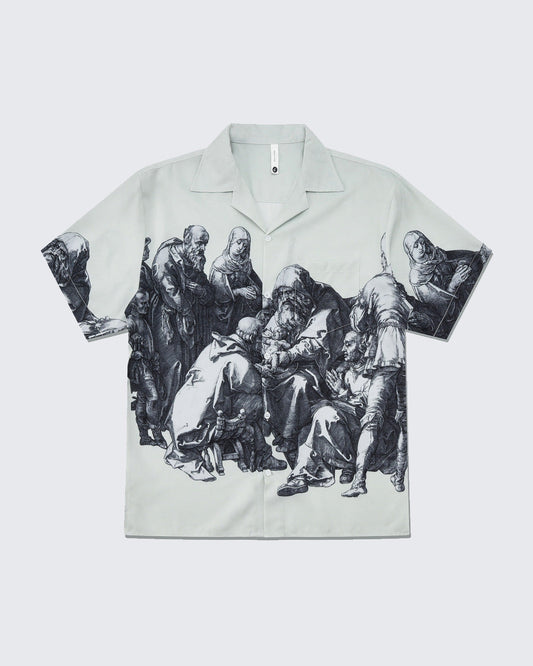 Retro Roman Print Short Sleeve Shirt