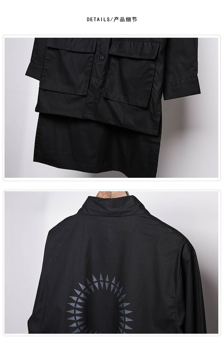Black Long Overshirt Jacket