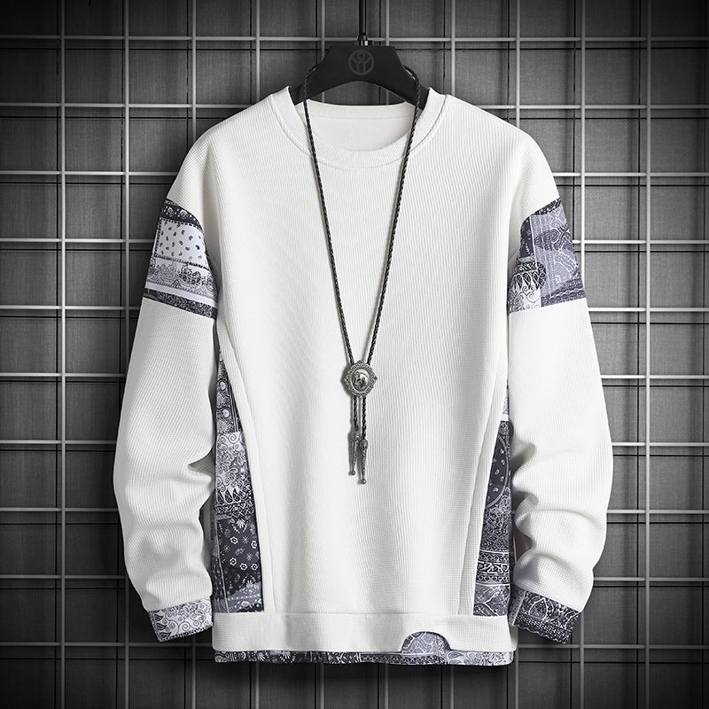 TwoTone Waffle Knit Layered Sweatshirt
