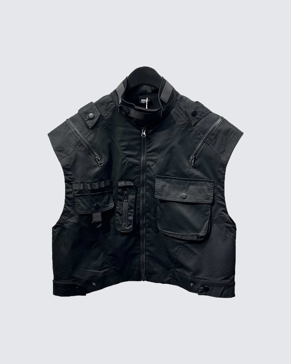 Multi Pocket Black Vest Jacket