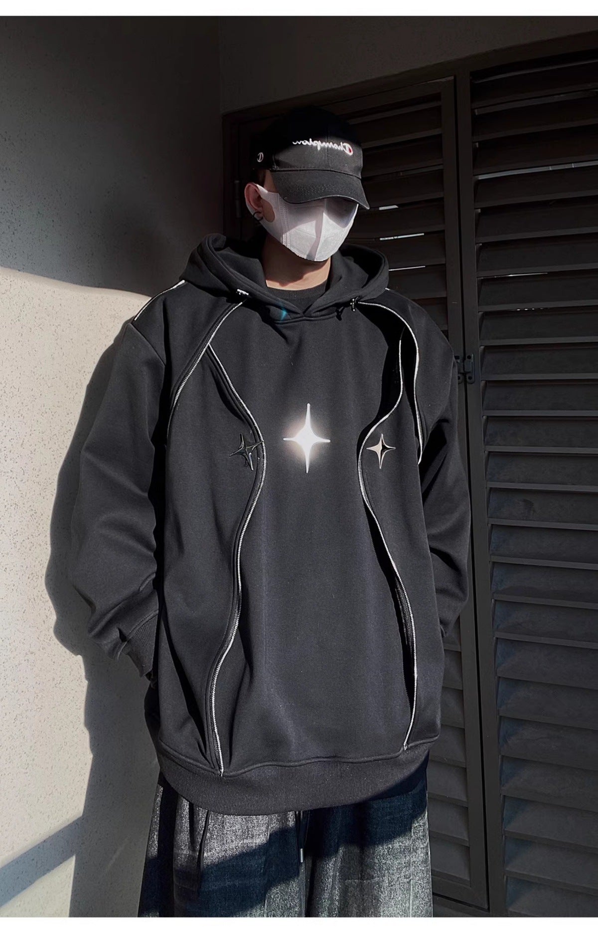 Chrome Star Oversized Hoodie Jacket