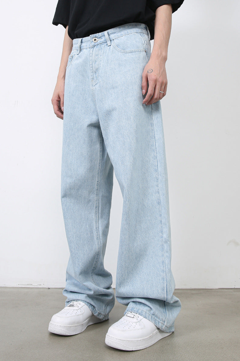 Light Blue Straight Leg Jeans