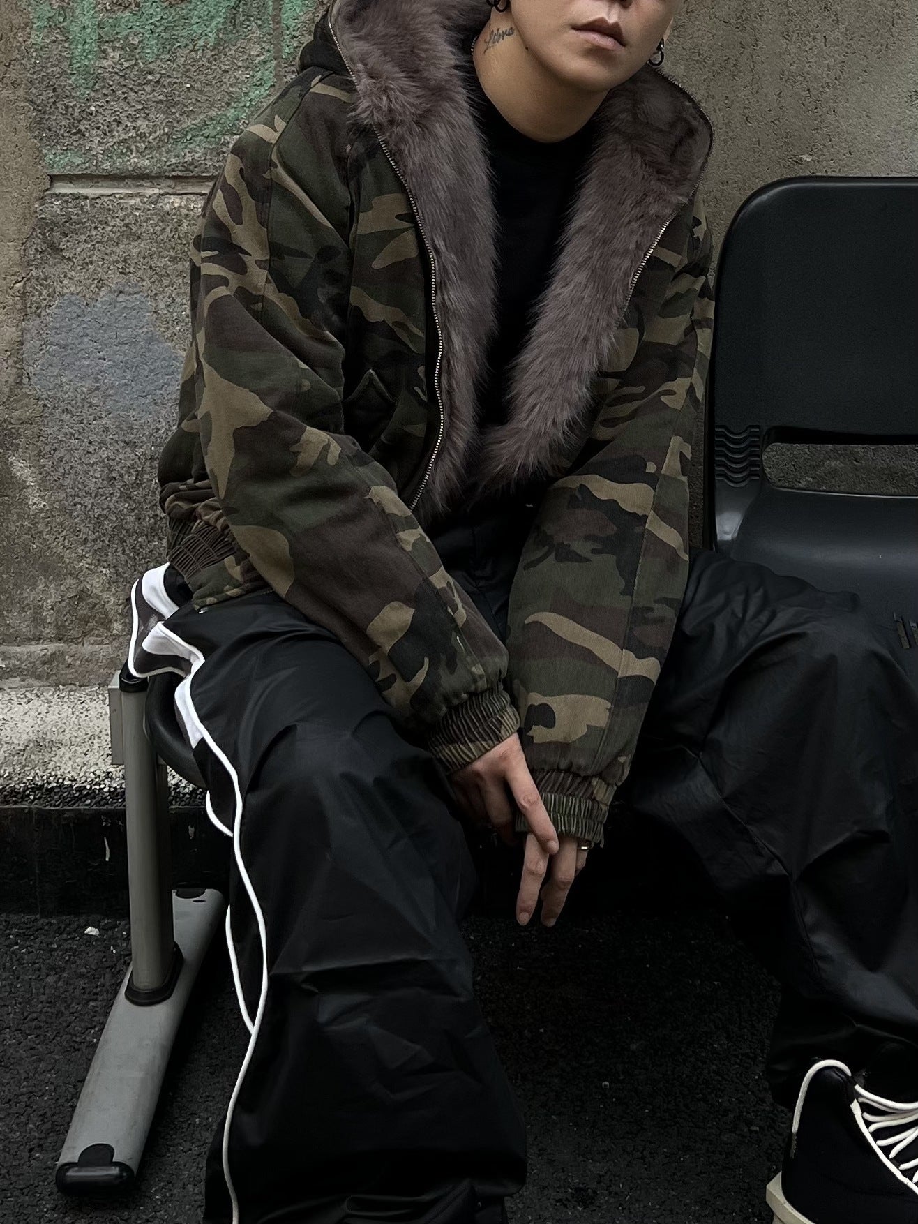 Camouflage Fur Jacket