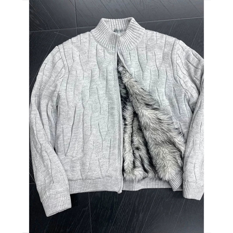 Heavyweight Knit Fleece Jacket